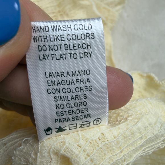 Heart N Hips Puff Sleeve Top Cottagecore Coquette Lace Size XL Butter Yellow - Picture 6 of 9